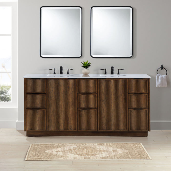 Willard - Engineered Stone And Solid Wood Bathroom Vanity - Simple Home Plus