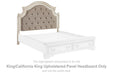 Realyn - King/Cal King UPH Panel HDBD - White / Brown / Beige - Simple Home Plus