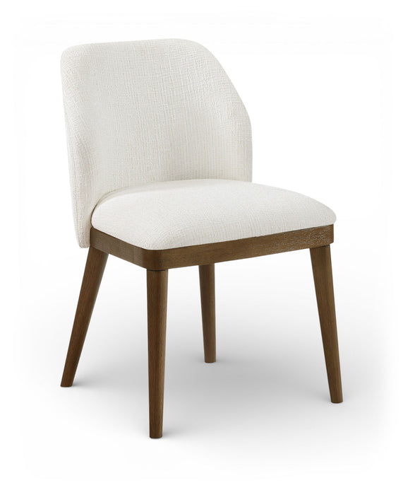 Valeo - Linen Textured Fabric Upholstered Dining Chair (Set of 2) - Painted Brown Base - Simple Home Plus