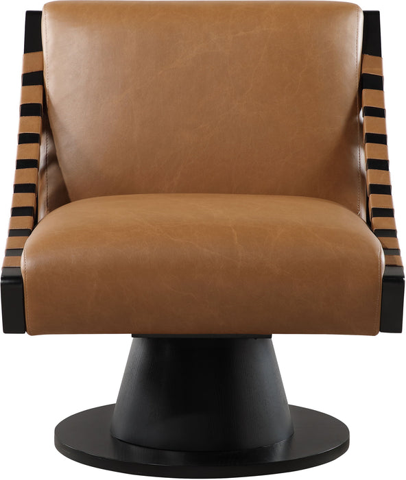 Millwin - Swivel Accent Chair With Black Base - Simple Home Plus
