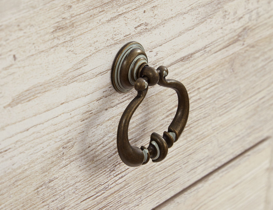 Willowton - Whitewash - 2 Pc. - TV Stand with Faux Firebrick Fireplace Insert - Simple Home Plus