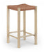 Entwine - Vegan Leather Upholstered Backless Counter Stool - Painted Natural - Simple Home Plus