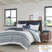 Mila - 3 Piece Duvet Cover Set With Tufting - Navy - Simple Home Plus
