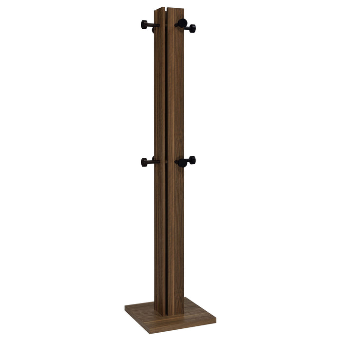 Rikkie - Coat Rack And Mirror - Walnut - Simple Home Plus