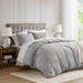 Mina - Waffle Weave Textured Duvet Cover Set - Light Gray - Simple Home Plus