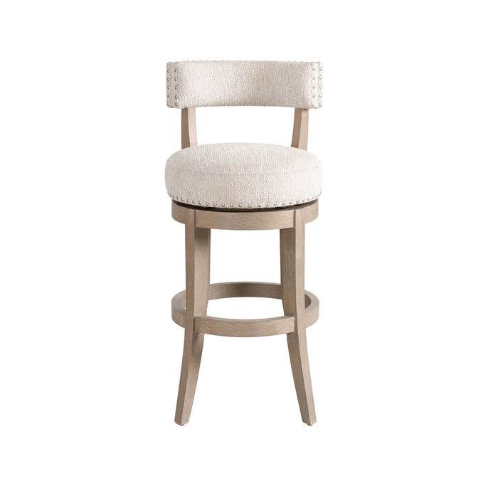 Mystic - Solid Wood Upholstered 30" Bar Height Swivel Barstool - Simple Home Plus