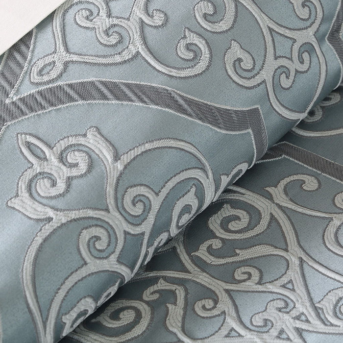 Lavine - King 12 Piece Complete Bed Set - Blue - Simple Home Plus