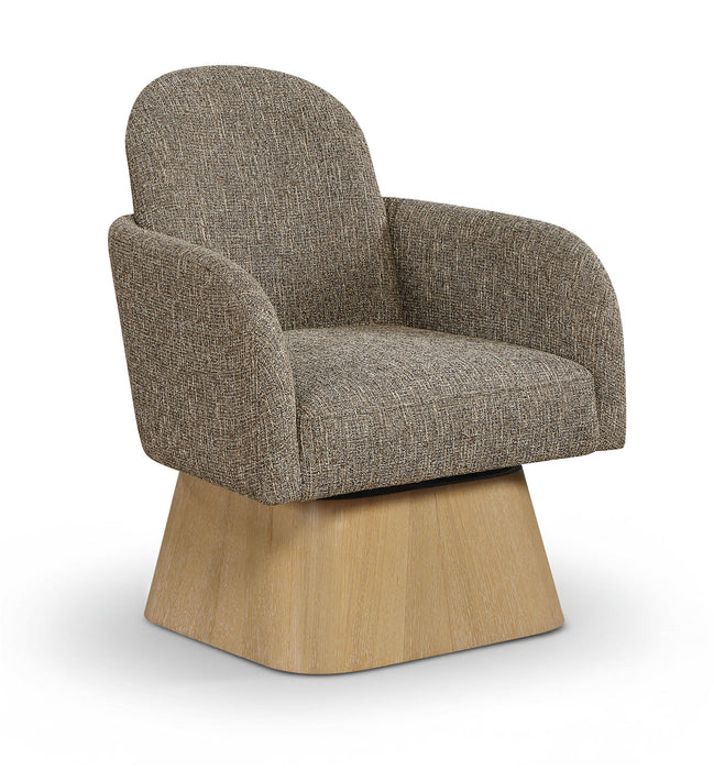 Marlowe - Linen Textured Fabric Upholstered Swivel Accent Chair - Stained Natural - Simple Home Plus