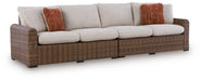 Dolan Creek - RAF/LAF Loveseat With Cushion (Set of 2) - Beige / Brown - Simple Home Plus