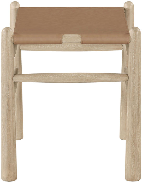 Santos - Faux Leather Upholstered Bench - Natural Frame - Simple Home Plus