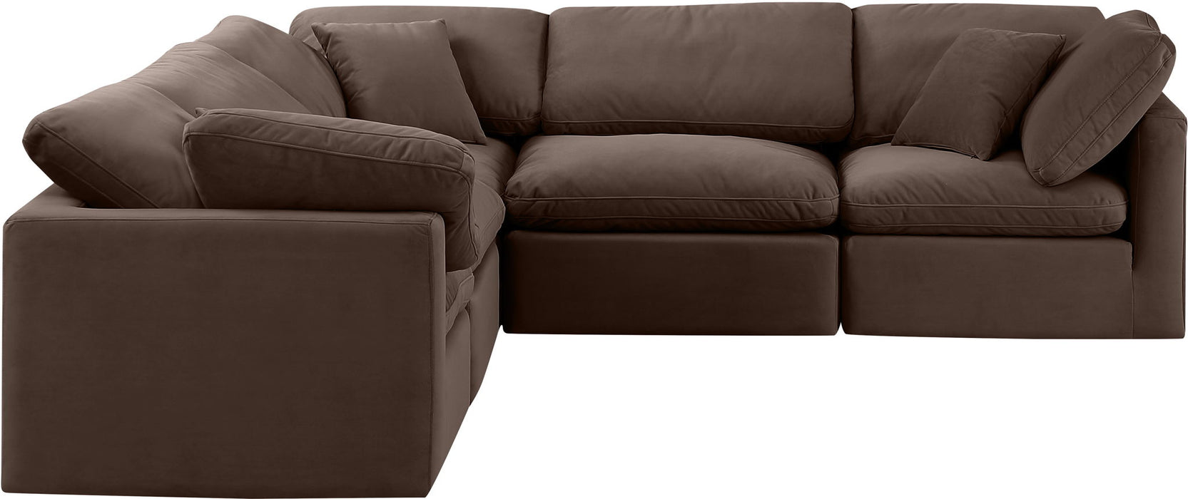 Indulge - Velvet 5 Piece Modular Corner Sectional - Simple Home Plus