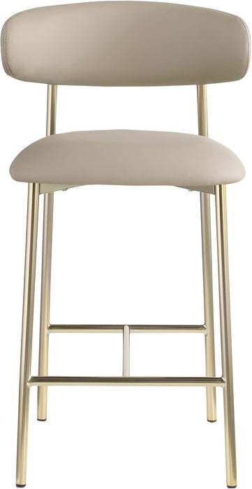 Lupita - Counter Stool With Brushed Gold Frame (Set of 2) - Simple Home Plus
