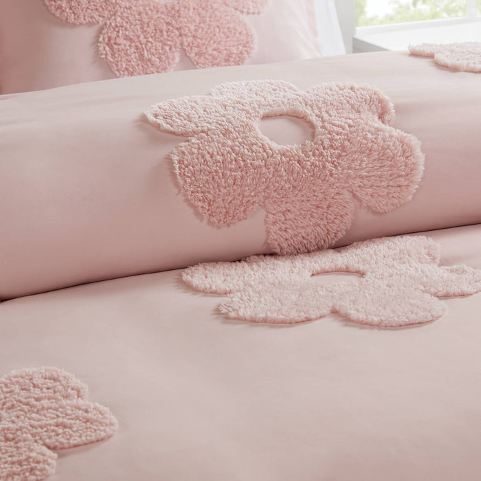 Gracie - Twin Floral Reversible Duvet Cover Set - Pink - Simple Home Plus