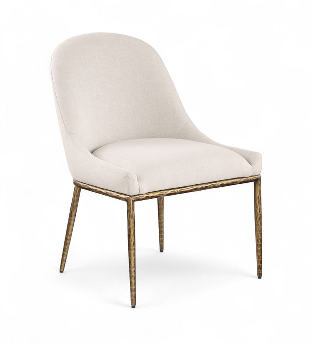 Ferro - Upholstered Dining Side Chair With Brushed Gold Legs - Simple Home Plus