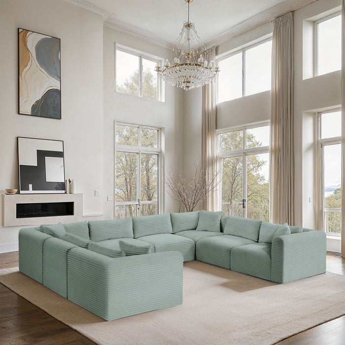Shaggy - 8 Piece Modular U-Shaped Sectional - Simple Home Plus