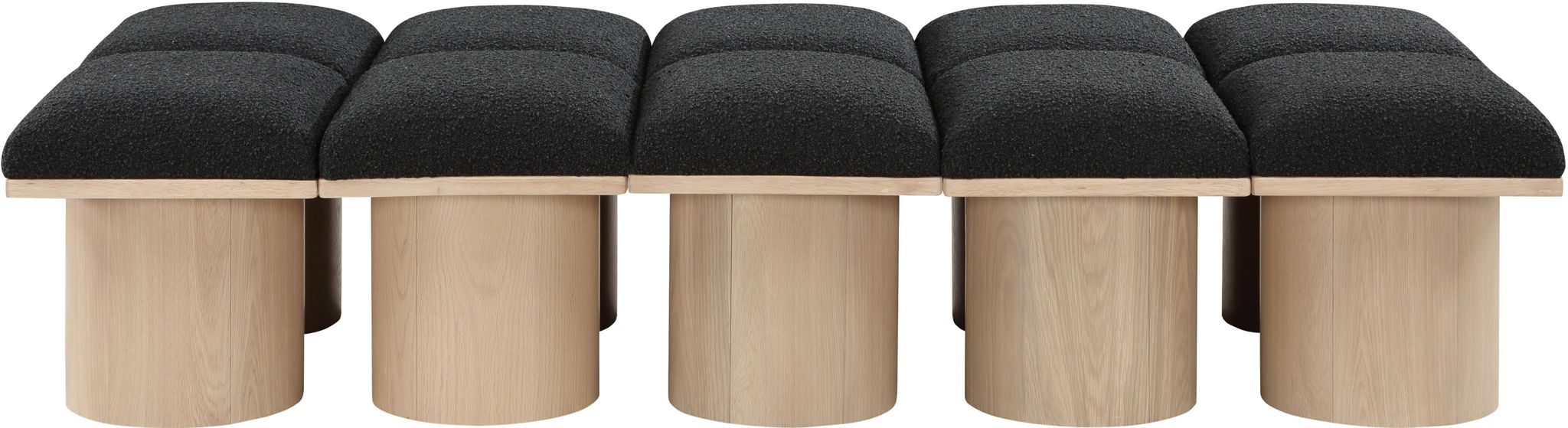 Pavilion - 10 Piece Modular Bench With Natural Base - Simple Home Plus