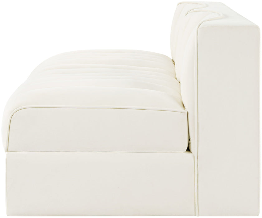 Rummi - Velvet Performance Fabric Upholstered 2 Piece Modular Armless Loveseat - Simple Home Plus