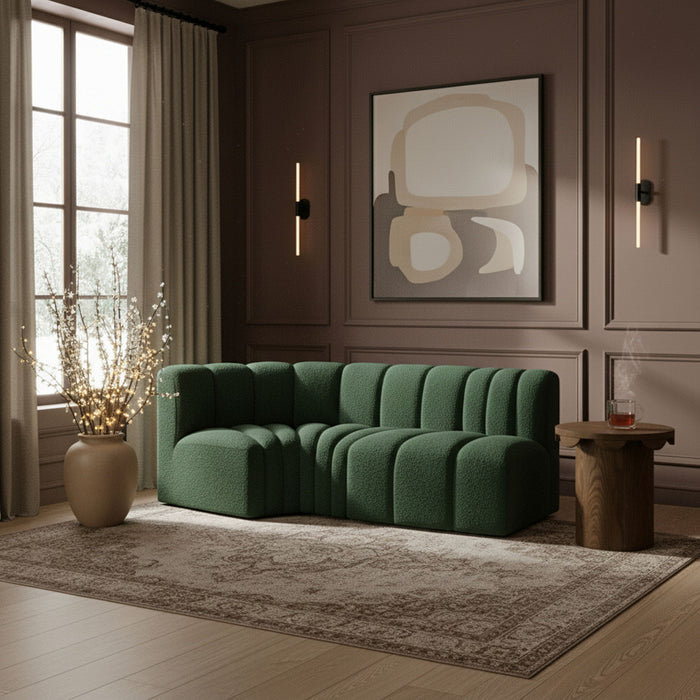 Arc - Boucle Fabric 3 Piece Modular L-Shaped Sofa - Simple Home Plus