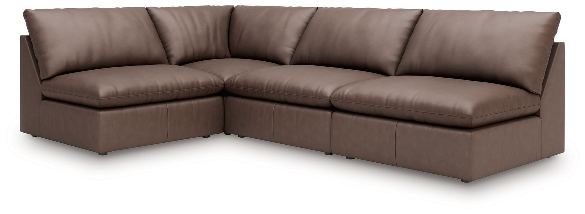 Whitehaven - 4-Piece Sectional With 3 Armless Chairs - Brown - Simple Home Plus