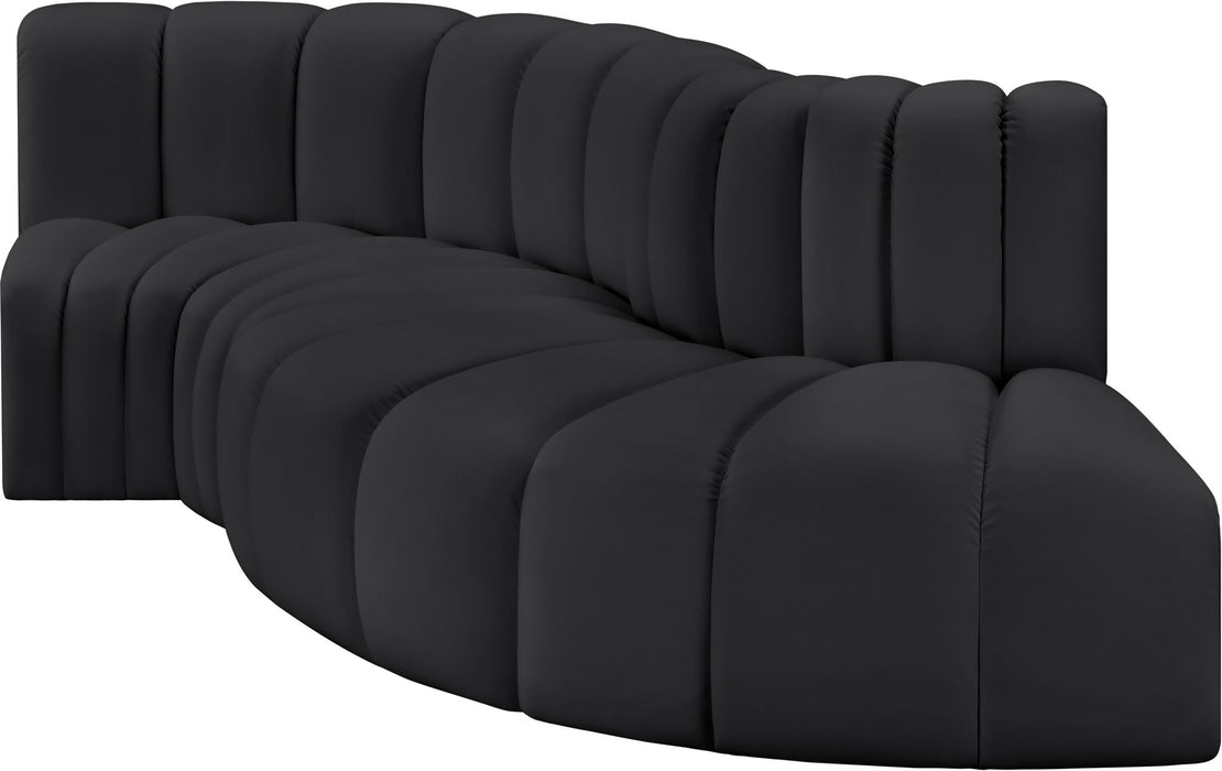 Arc - Faux Leather 4 Piece L-Shaped Modular Sofa - Simple Home Plus
