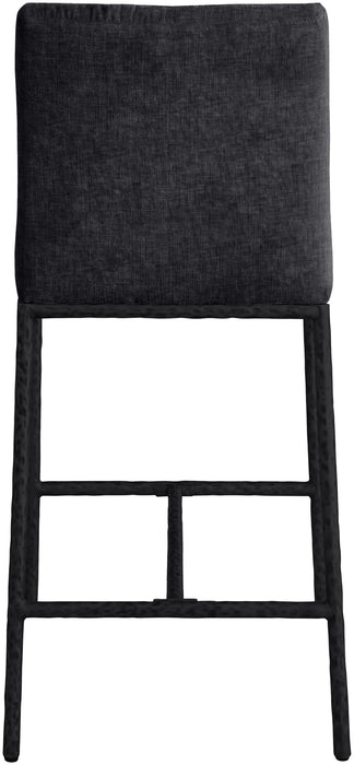 Reeves - Chenille Fabric Upholstered Counter Stool (Set of 2) - Black Base - Simple Home Plus