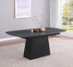 Potero - Faux Marble Extension Leaf Dining Table - Black - Simple Home Plus