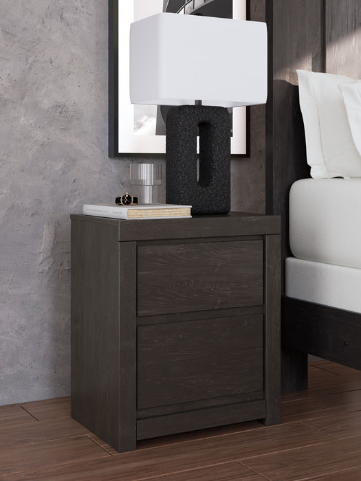 Fraluna - Charcoal - Two Drawer Night Stand - Simple Home Plus