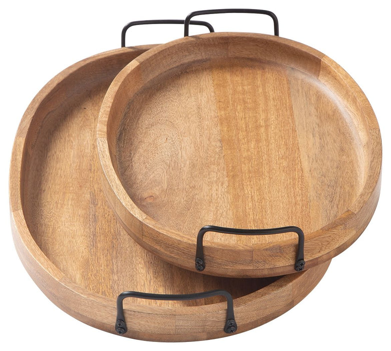 Jocelyne - Brown / Black - Tray Set (Set of 2) - Simple Home Plus
