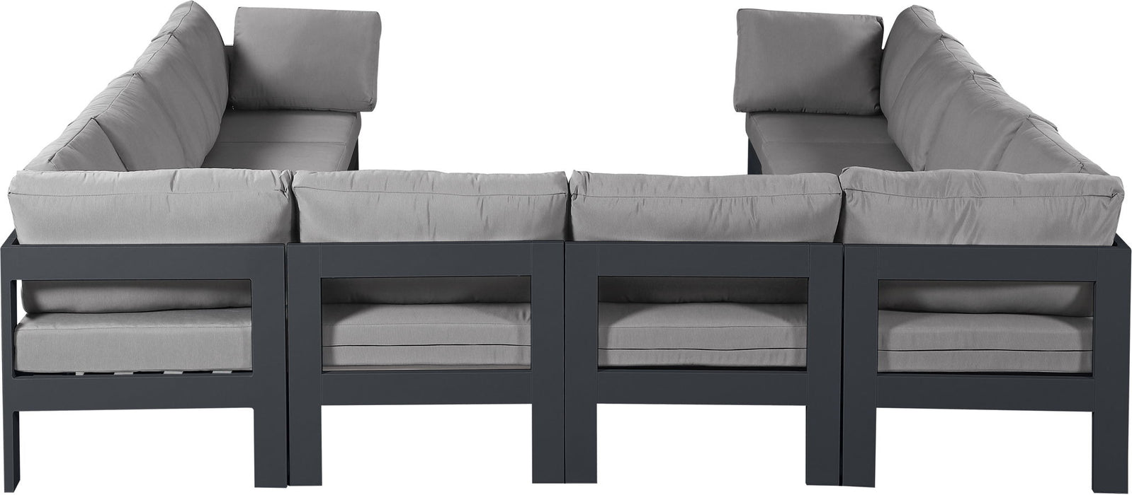Nizuc - Outdoor Patio 10 Piece Modular Sectional With Gray Frame - Simple Home Plus