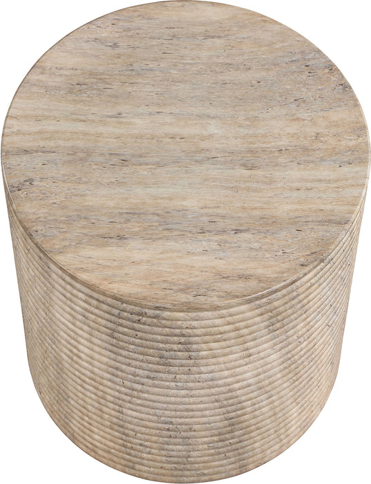 Rapallo - Concrete Indoor/Outdoor End Table - Travertine - Simple Home Plus