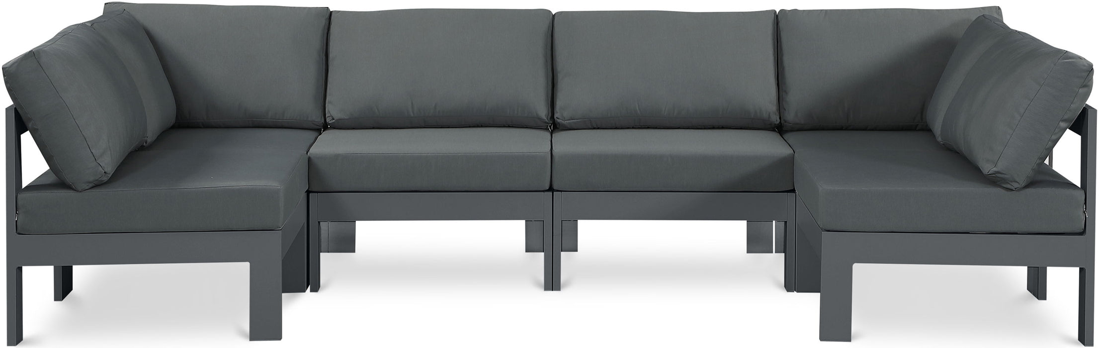 Nizuc - Outdoor Patio 6 Piece Modular Sectional With Gray Frame - Simple Home Plus