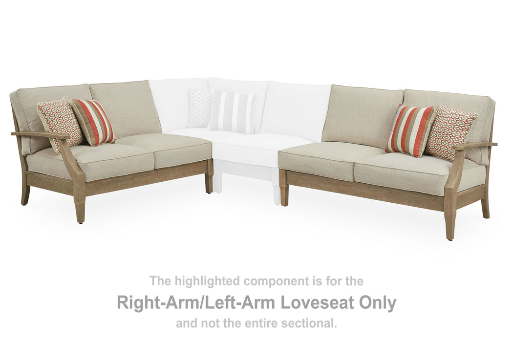 Clare View - RAF/LAF Loveseat With Cush (Set of 2) - Beige - Simple Home Plus