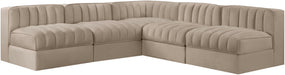 Rummi - Armless Velvet Performance Fabric Upholstered 5 Piece Modular Sectional - Simple Home Plus