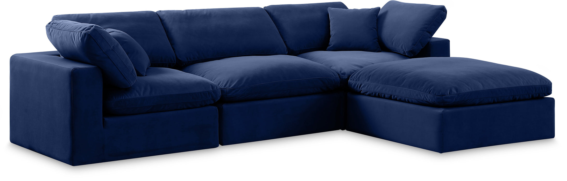 Comfy - 4 Piece Velvet Modular Sectional With Chaise - Simple Home Plus