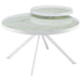 Briggs - Round Marble Printed Glass Top Coffee Table - Simple Home Plus