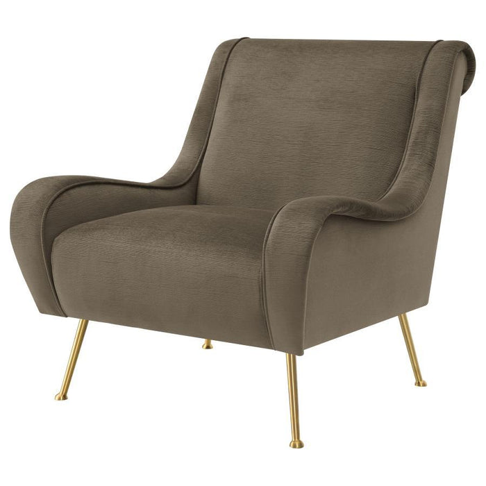 Ricci - Upholstered Saddle Arm Accent Chair - Simple Home Plus