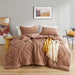 Kyla - Full/Queen Double Diamond Quilted Teddy Comforter Set - Brown - Simple Home Plus