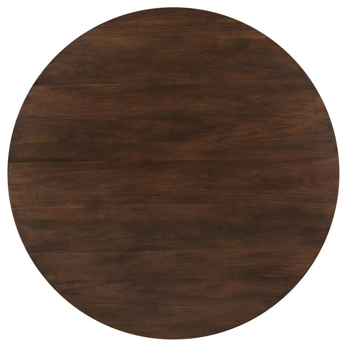 Everton - Round Wood Dining Table - Dark Walnut - Simple Home Plus