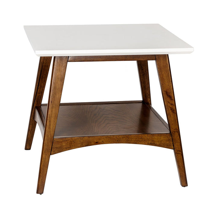 Parker - End Table - Off-White / Pecan - Simple Home Plus