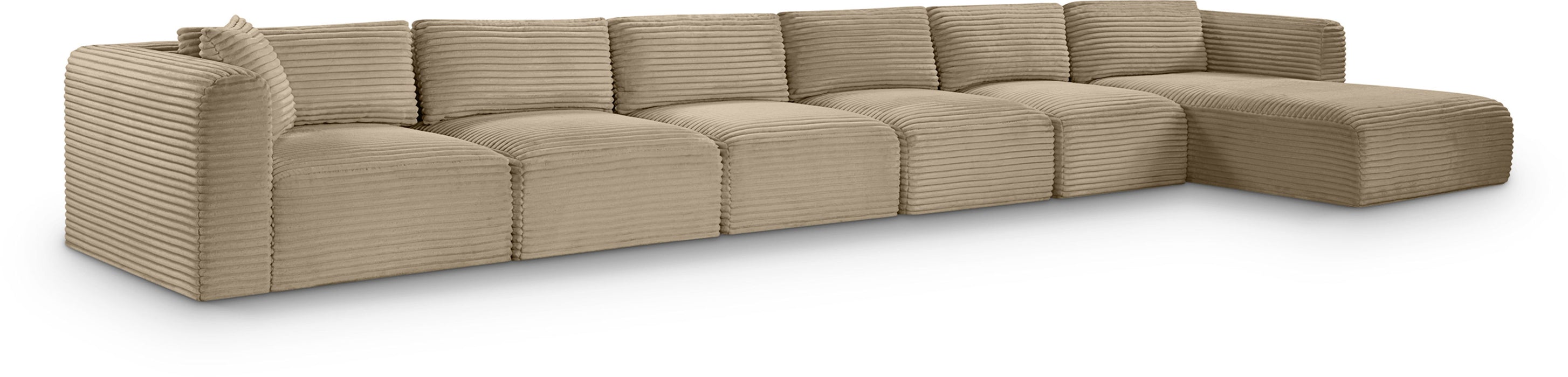 Shaggy - Fabric 6 Piece Modular Sectional With Chaise - Simple Home Plus