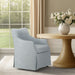 London - Upholstered Skirted Dining Arm Chair With Hidden Casters - Light Blue - Simple Home Plus
