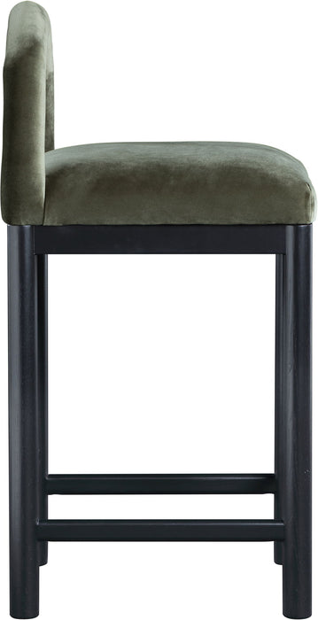 Conrad - Velvet Counter Stool With Black Legs - Simple Home Plus