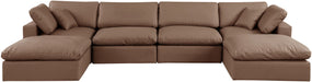 Comfy - 6 Piece Faux Leather Modular Double Chaise Sectional - Simple Home Plus