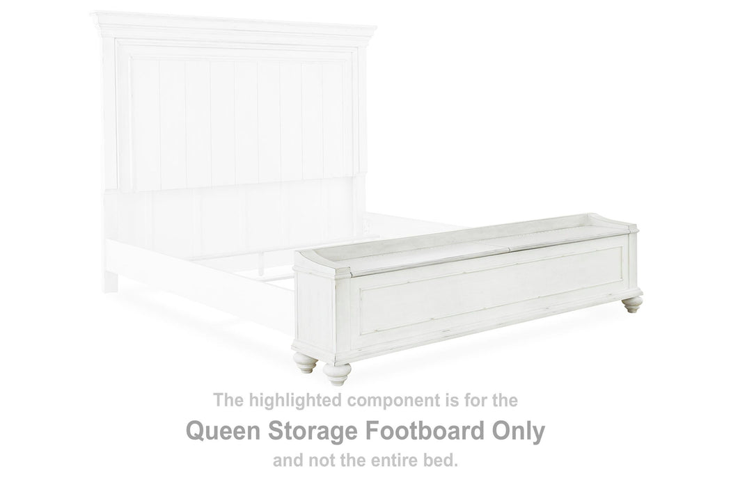 Kanwyn - Queen Storage Footboard - Whitewash - Simple Home Plus