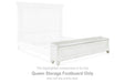 Kanwyn - Queen Storage Footboard - Whitewash - Simple Home Plus