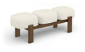 Woodcrest - Vegan Leather Upholstered Bench - Painted Brown Walnut Base - Simple Home Plus