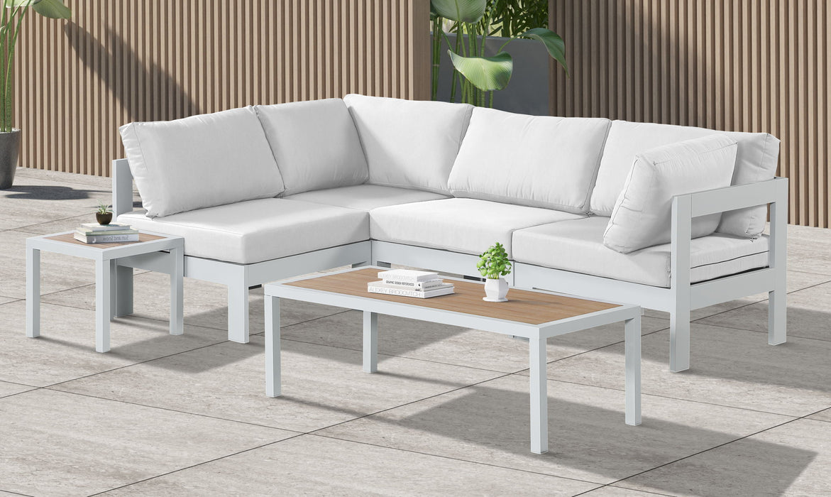 Nizuc - Outdoor Patio 4 Piece Modular Sectional With White Frame - Simple Home Plus