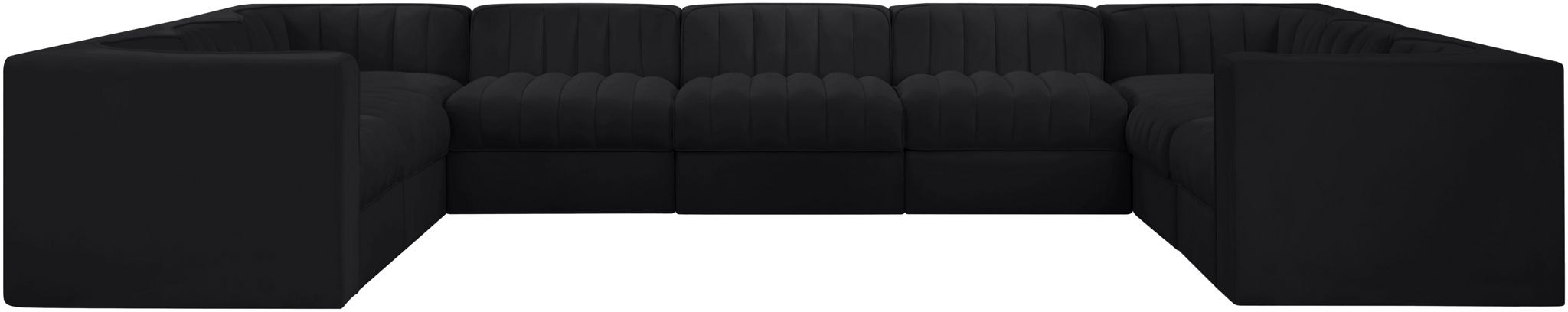 Rummi - Velvet Performance Fabric Upholstered 9 Piece Modular Sectional - Simple Home Plus