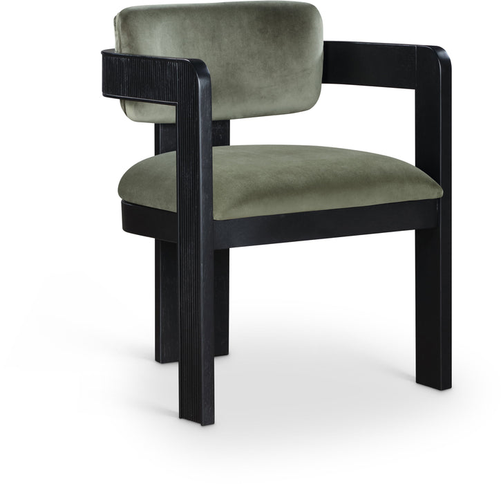 Sacha - Velvet Dining Chair With Black Base (Set of 2) - Simple Home Plus