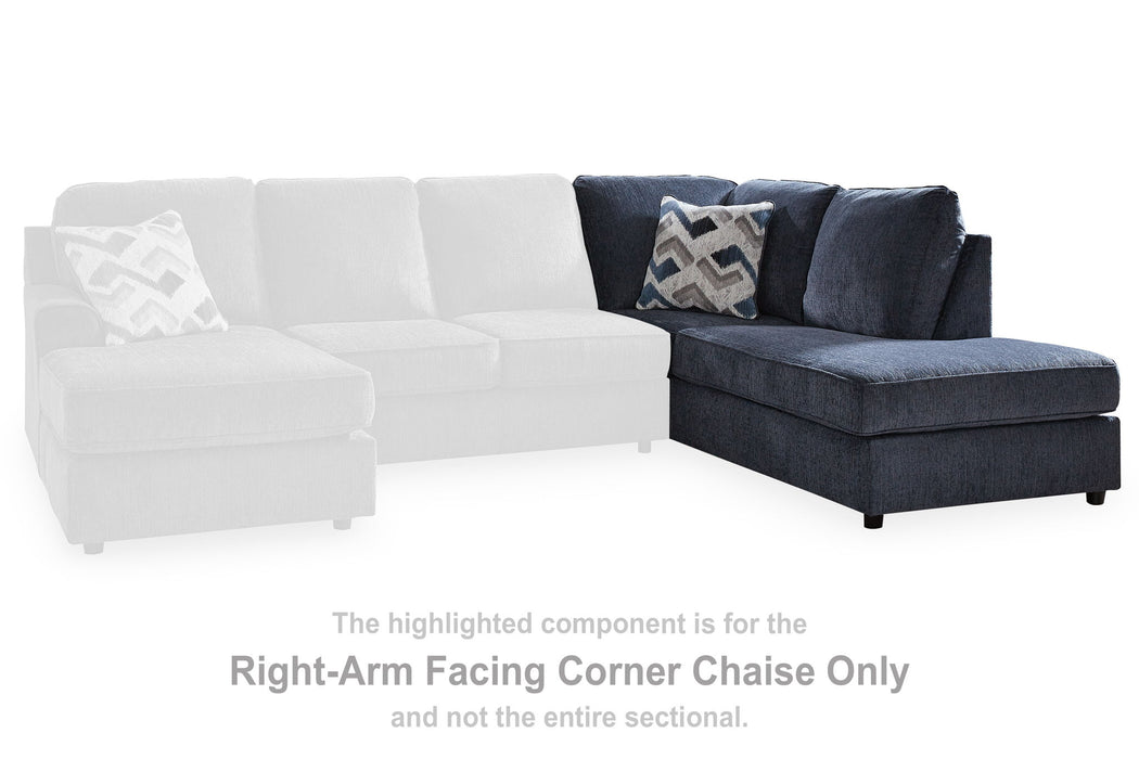 Albar Place - Raf Corner Chaise - Cobalt - Simple Home Plus